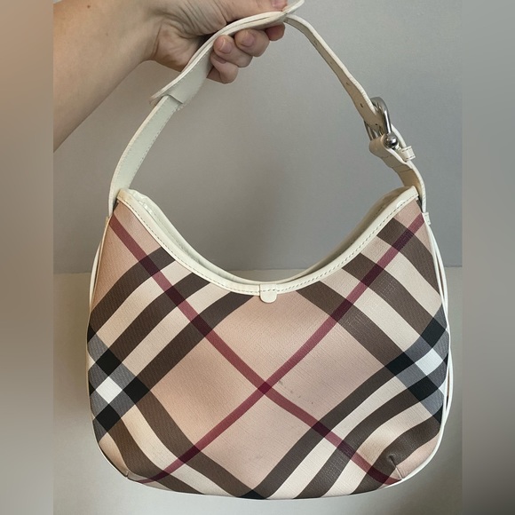 Burberry White Nova Check Barton Hobo. GUC - Picture 1 of 7